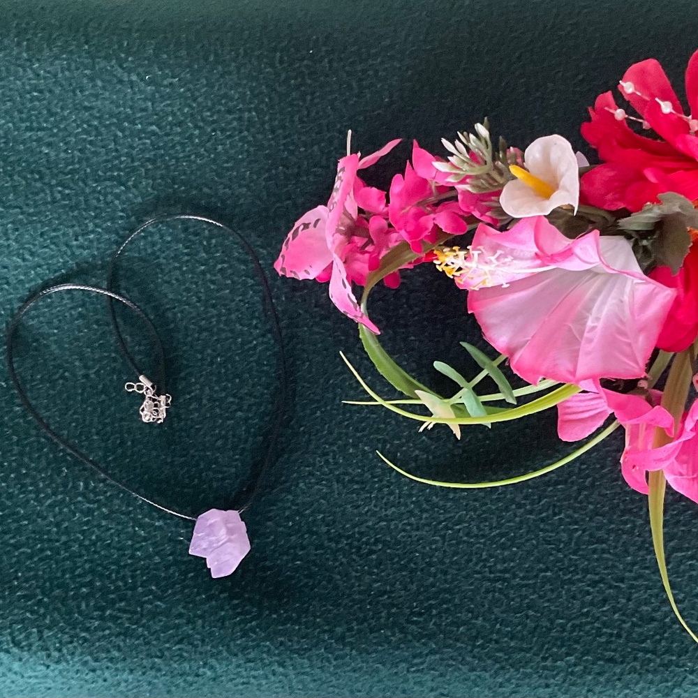 Raw Amethyst Crystal Necklace Authentic